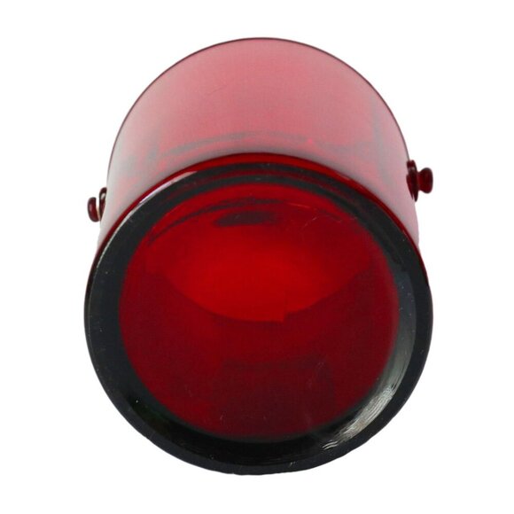 Vintage Royal Ruby Ice Bucket with Handle Barware 1940s - Picture 6 of 6